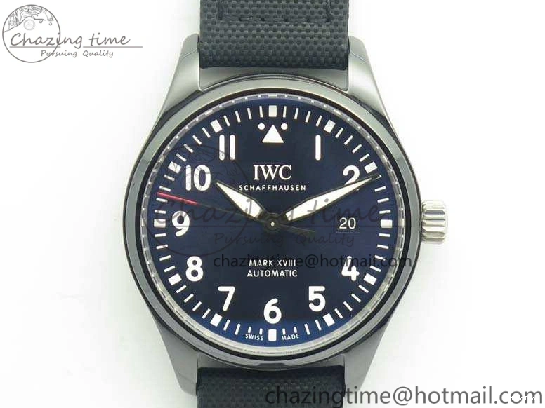 MIROTIME 0125 HighQuality Mark XVIII LAUREUS IW324703 Black Ceramic MKF Best Edition On Black Nylon Strap A 7218